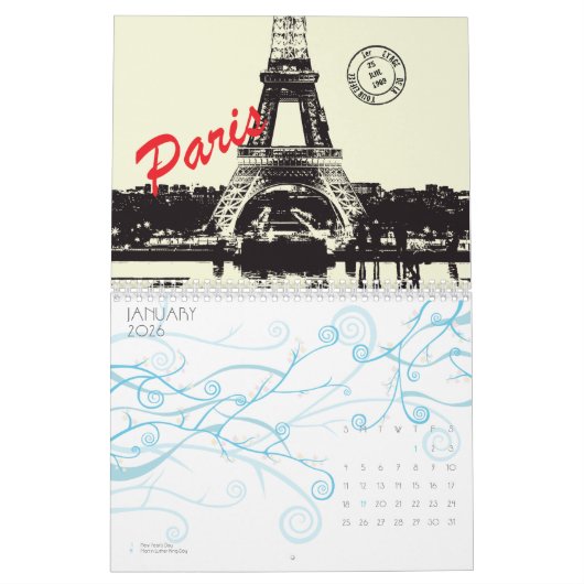 Eiffelturm Kalender (Jan 2026)