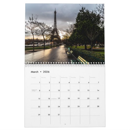 Eiffelturm-Kalender Kalender (Mär 2026)