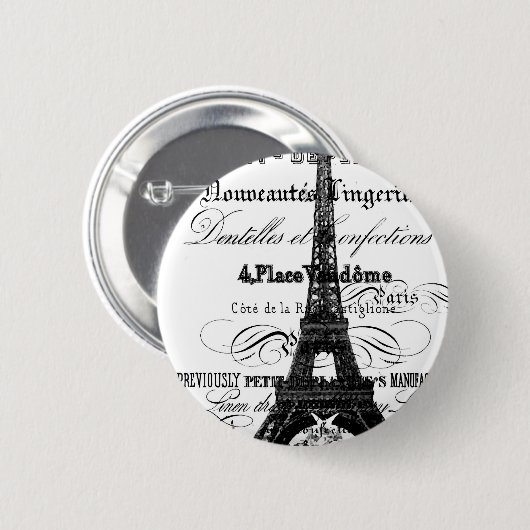 Eiffelturm-Knopf Button (Vorne & Hinten)