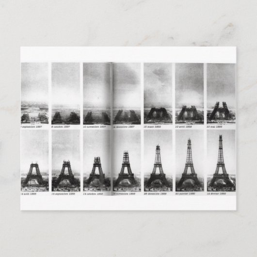 Eiffelturm-Konstruktion Postkarte (Vorderseite)