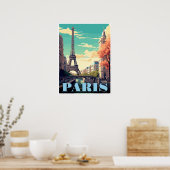 Eiffelturm Kunstkunst Vintage Paris Turm Frances G Poster (Küche)