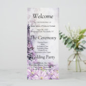 Eiffelturm Lavender Romance Hochzeitsprogramm (Stehend Vorderseite)