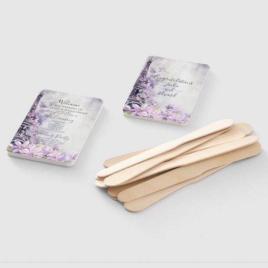 Eiffelturm Lavender Romance Hochzeitsprogramm Fächer (Non-assembled)