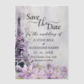 Eiffelturm Lavender Romance Save the Date Pergament Einladungen (Vorderseite)