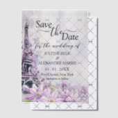 Eiffelturm Lavender Romance Save the Date Pergament Einladungen (Versetzt (Einladung))