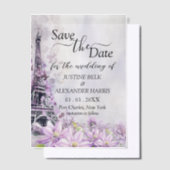 Eiffelturm Lavender Romance Save the Date Pergament Einladungen (Versetzt)