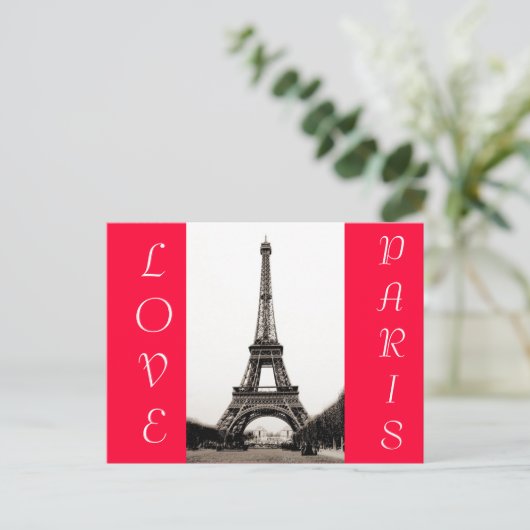 Eiffelturm - Liebe Paris Postcard Postkarte (Stehend Vorderseite)