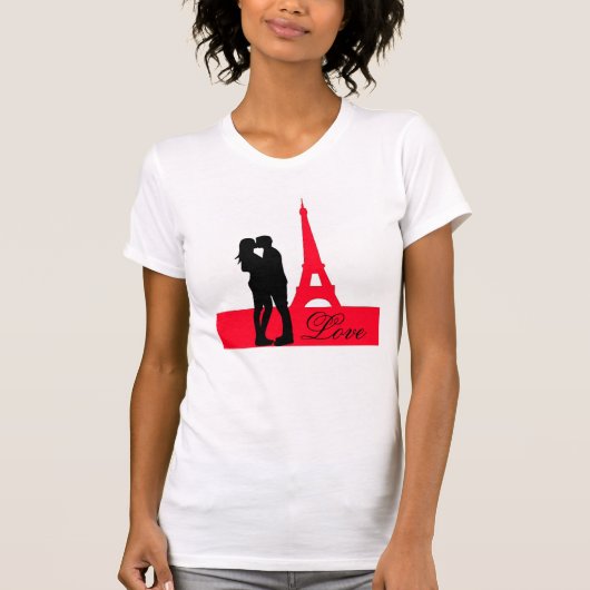 Eiffelturm-Liebe Silhouette T-Shirt (Vorderseite)