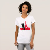 Eiffelturm-Liebe Silhouette T-Shirt (Vorne ganz)