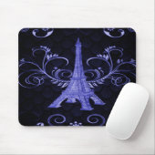 Eiffelturm Lila Blumenwirl Mousepad (Mit Mouse)