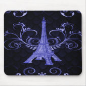 Eiffelturm Lila Blumenwirl Mousepad (Vorne)