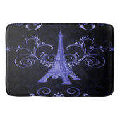 Eiffelturm Lila florale Wirbel Badematte (Vorderseite)