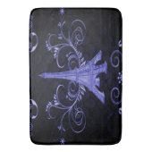 Eiffelturm Lila florale Wirbel Badematte (Vorderseite Vertikal)