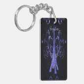 Eiffelturm Lila florale Wirbel Schlüsselanhänger (Vorderseite links)