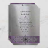 Eiffelturm Lila und Silberhochzeit Einladung (Vorne/Hinten)