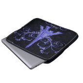 Eiffelturm Lila Wirbel Laptopschutzhülle (Vorne Knopf)