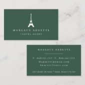 Eiffelturm-Logo-Grün Visitenkarte (Vorne/Hinten)