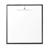 Eiffelturm-Logo Schwarzer Rahmen Notizblock (Vorderseite)