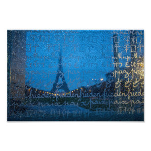 Eiffelturm - Mauer für Frieden - Fotodruck