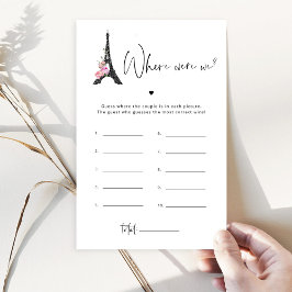 Eiffelturm minimalistisch, wo waren wir Brautspiel