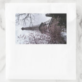 Eiffelturm mit Blüte Rechteckiger Aufkleber (Tasche)