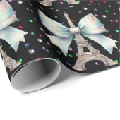 Eiffelturm mit Bow 2 Geschenkpapier (Rolleneckpunkt)