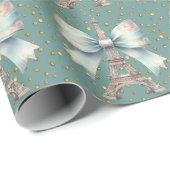 Eiffelturm mit Bow Geschenkpapier (Rolleneckpunkt)