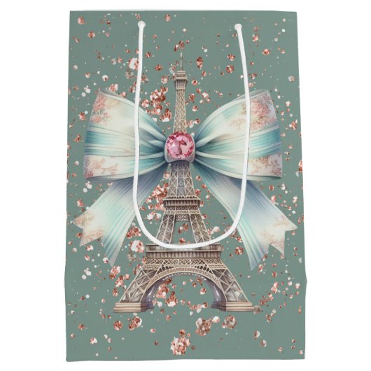 Eiffelturm mit Bow Mittlere Geschenktüte (Rückseite)