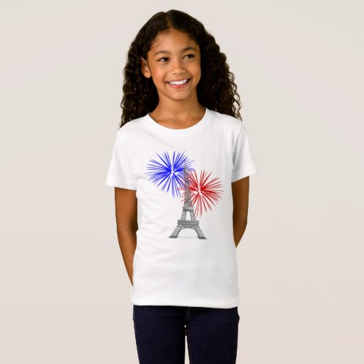 Eiffelturm mit Feuerwerk T-Shirt (Vorne ganz)