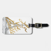 Eiffelturm mit Goldschreiben Gepäckanhänger (Vorderseite horizontal)