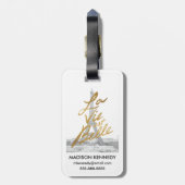 Eiffelturm mit Goldschreiben Gepäckanhänger (Rückseite vertikal)