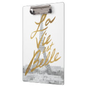 Eiffelturm mit Goldschreiben Klemmbrett (Links)