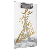 Eiffelturm mit Goldschreiben Klemmbrett (Rechts)