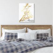 Eiffelturm mit Goldschrift Leinwanddruck (Insitu (Schlafzimmer))
