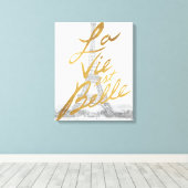 Eiffelturm mit Goldschrift Leinwanddruck (Insitu (Holzboden))