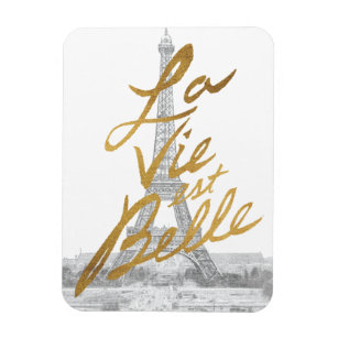 Eiffelturm mit Goldschrift Magnet