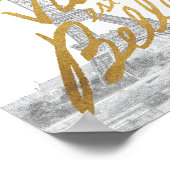 Eiffelturm mit Goldschrift Poster (Ecke)