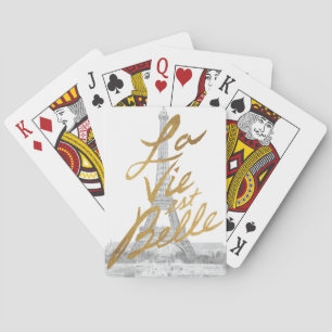 Eiffelturm mit Goldschrift Spielkarten
