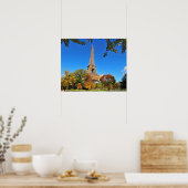 Eiffelturm mit Herbstbäumen und Blätter Poster (Küche)