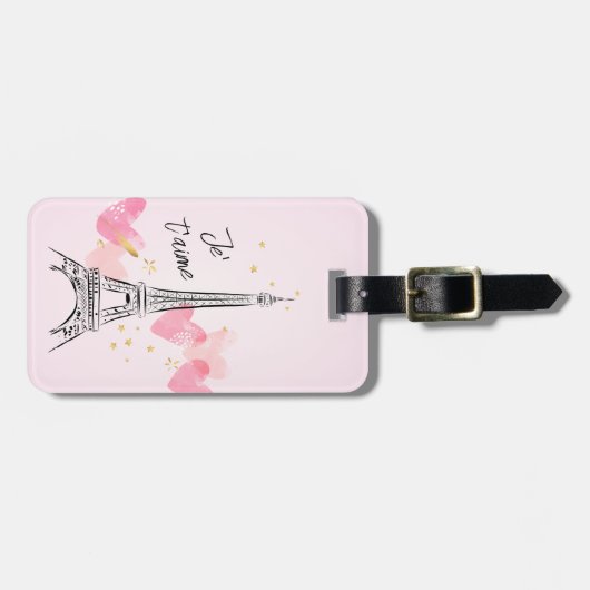 Eiffelturm mit Herz Gepäckanhänger (Vorderseite horizontal)