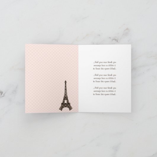 Eiffelturm Mit Monogramm Mitteilungskarten (Innenseite)