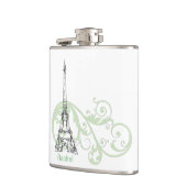 Eiffelturm mit Rollen Flachmann (Links)