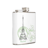 Eiffelturm mit Rollen Flachmann (Rechts)