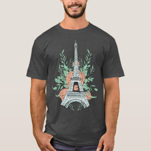Eiffelturm mit Rose T-Shirt