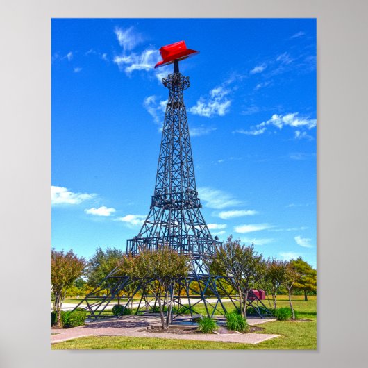 Eiffelturm mit rotem Cowboyhut, Paris, Texas Poster (Vorne)