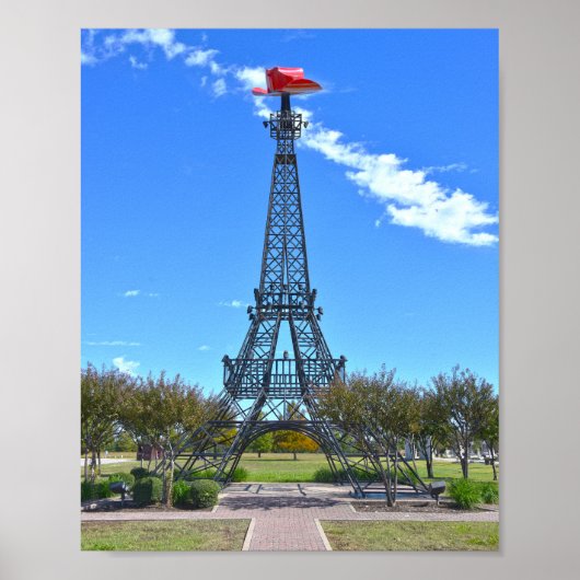 Eiffelturm mit rotem Cowboyhut, Paris, Texas Poster (Vorne)