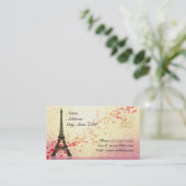 Eiffelturm mit sich hin- und herbewegenden Herzen Visitenkarte (Stehend Vorderseite)