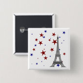 Eiffelturm mit Sternen Button (Vorne & Hinten)