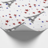 Eiffelturm mit Sternen Geschenkpapier (Ecke)