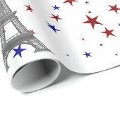 Eiffelturm mit Sternen Geschenkpapier (Rolleneckpunkt)